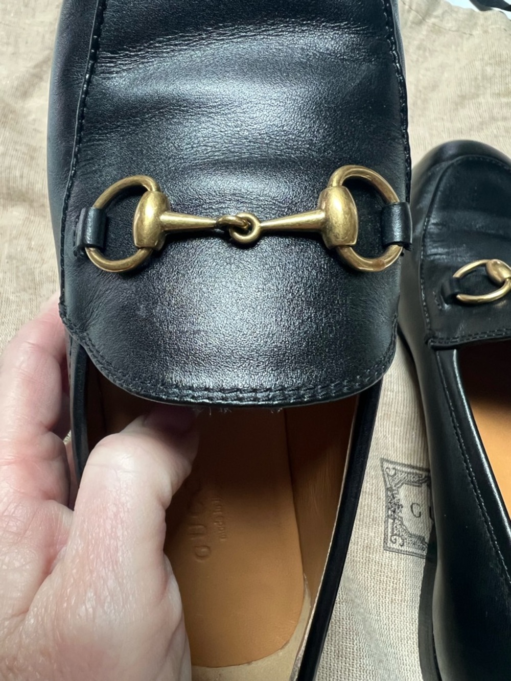 Gucci Black Leather Horsebit Loafers with Gold Hardware - Picture 3 of 14